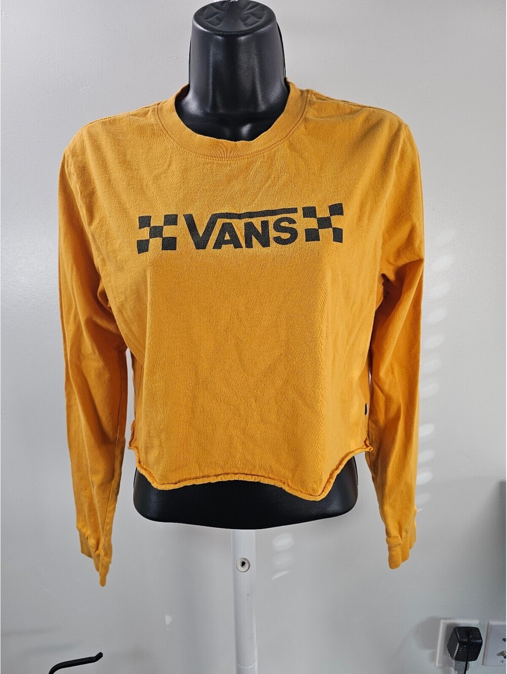 Vans Medium Mustard Yellow Long Sleeve Crop T-Shirt